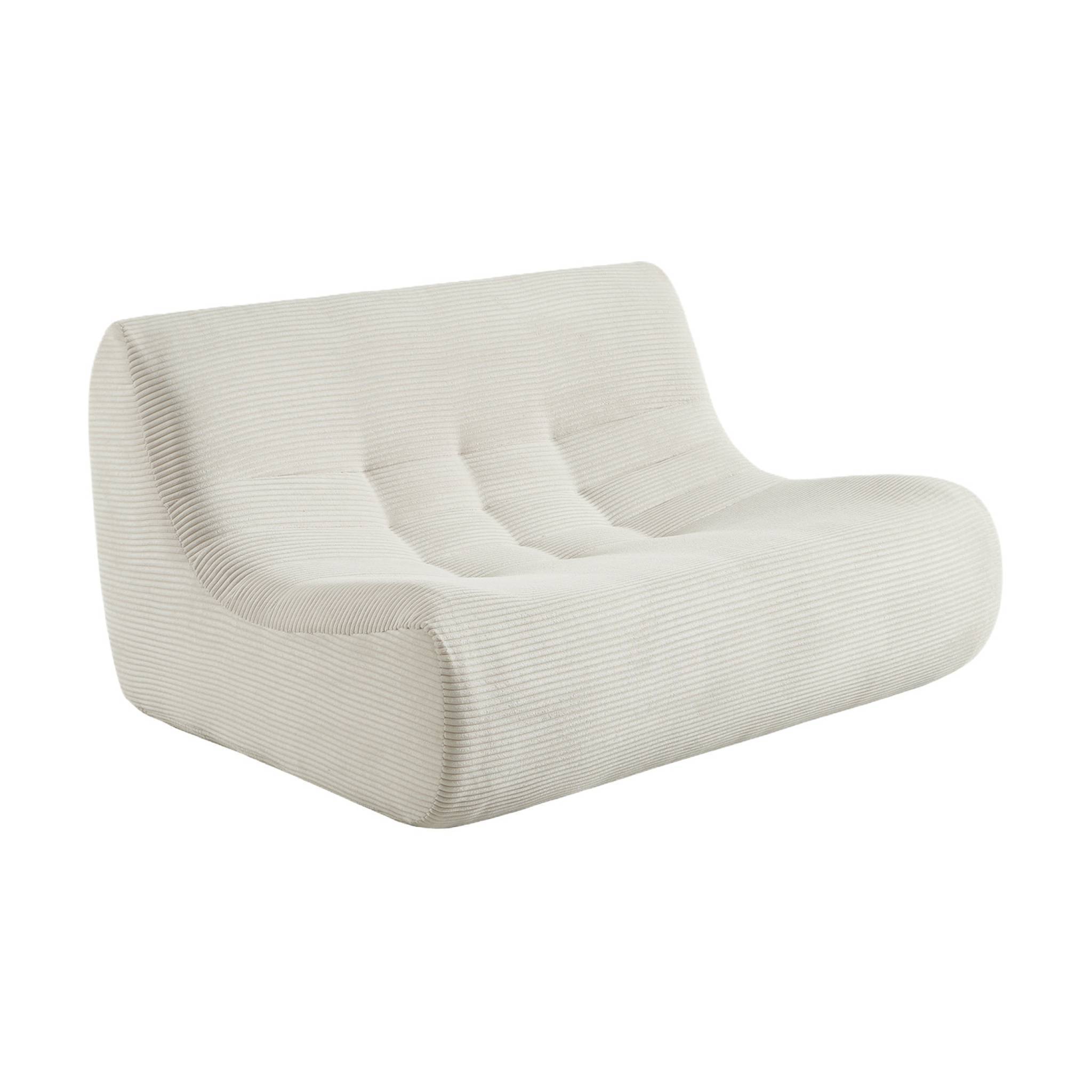 sweeek - Chauffeuse velours côtelé 2 places crème - Sokol | sweeek - Image 2