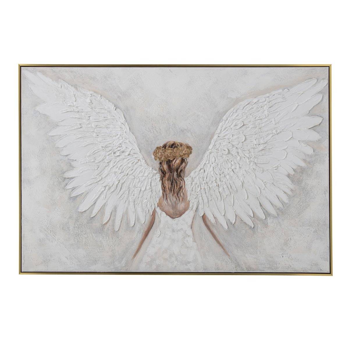 J-Line - Tableau Déco Abstrait "Ange" 82x122cm Blanc - Image 1