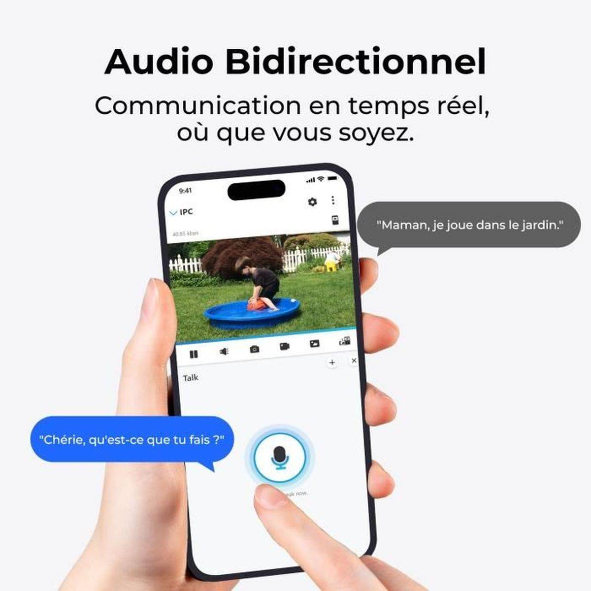 Caméra de surveillance extérieure Reolink B440 4K solaire, Wi-Fi double bande, vision couleur, audio bidirectionnel - Image 6