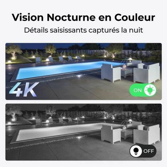Caméra de surveillance extérieure Reolink B440 4K solaire, Wi-Fi double bande, vision couleur, audio bidirectionnel - Image 3