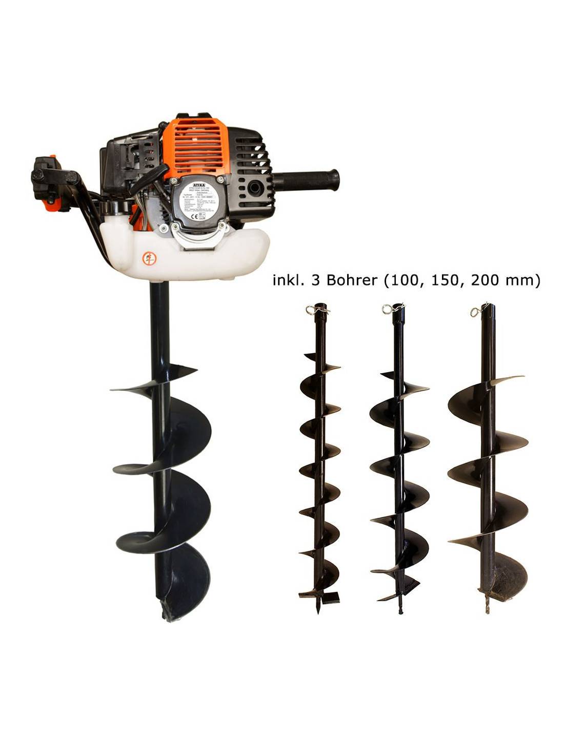 Altrad - Tarière Thermique Altrad Moteur 51,7 Cm3 Puissant + 3 Mèches Incluses - Altrad