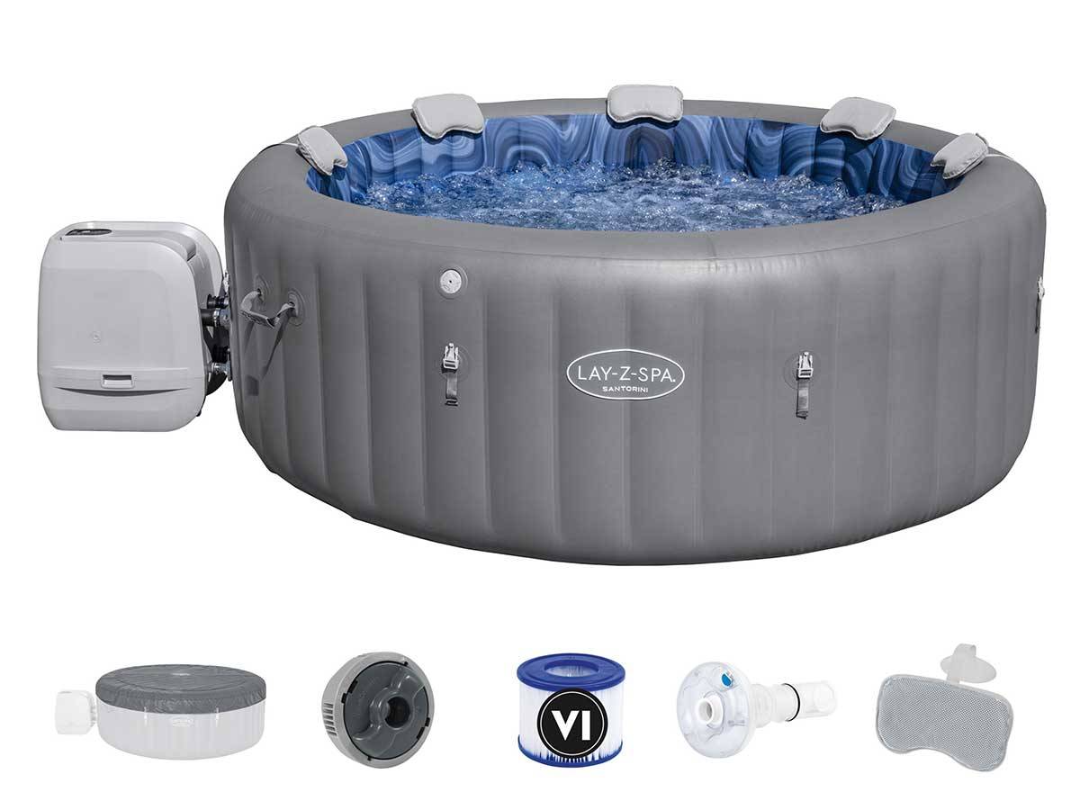 Bestway - Spa gonflable Lay-Z-Spa Santorini rond HydroJet Pro 5/7 places - Bestway - Image 1