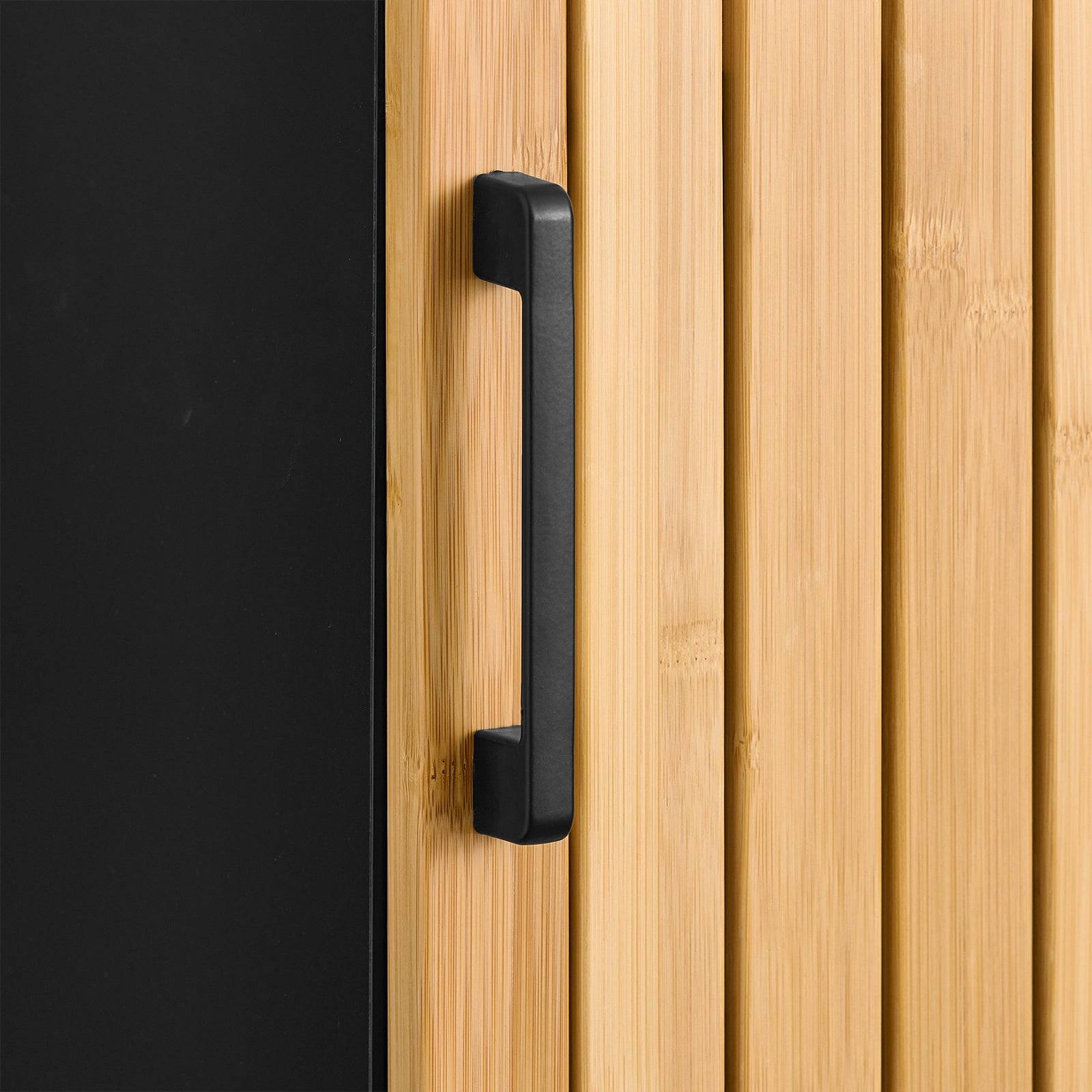 SoBuy Meuble de Rangement Étroit avec Portes en Bambou, Armoire WC Moderne pour Salle de Bains - Image 10