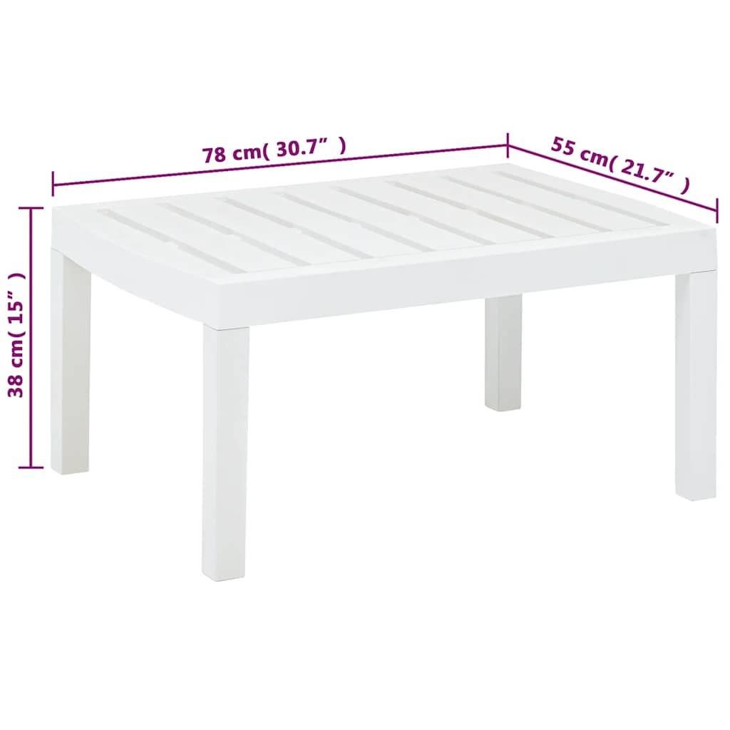 Table de jardin plastique blanc 78 x 55 x 38 cm - PANGIVO - Image 5