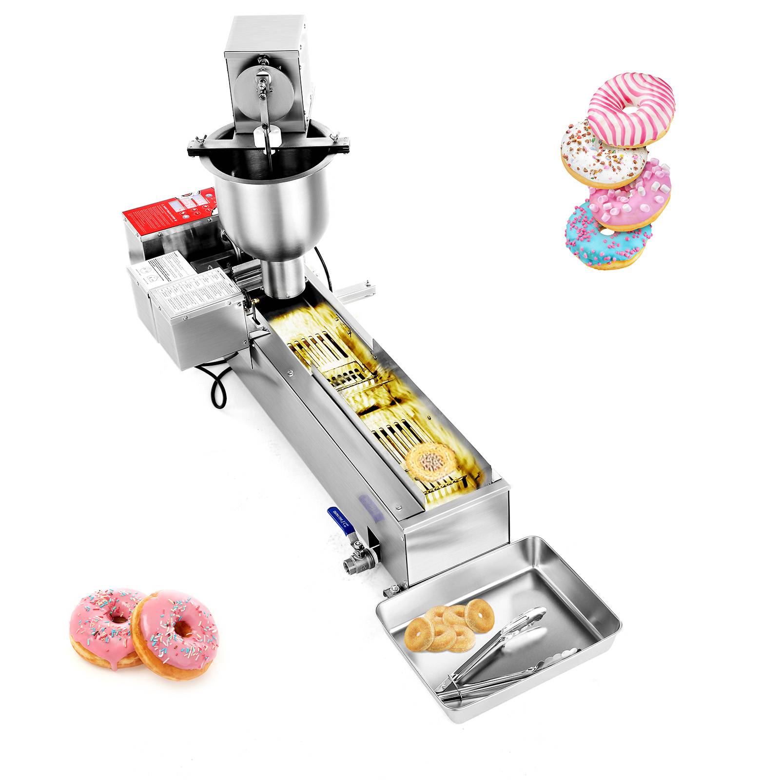VEVOR Machine beignets automatique, 90 pcs/heure, inox, 3 moules. Comptage auto, commercial. - Image 1