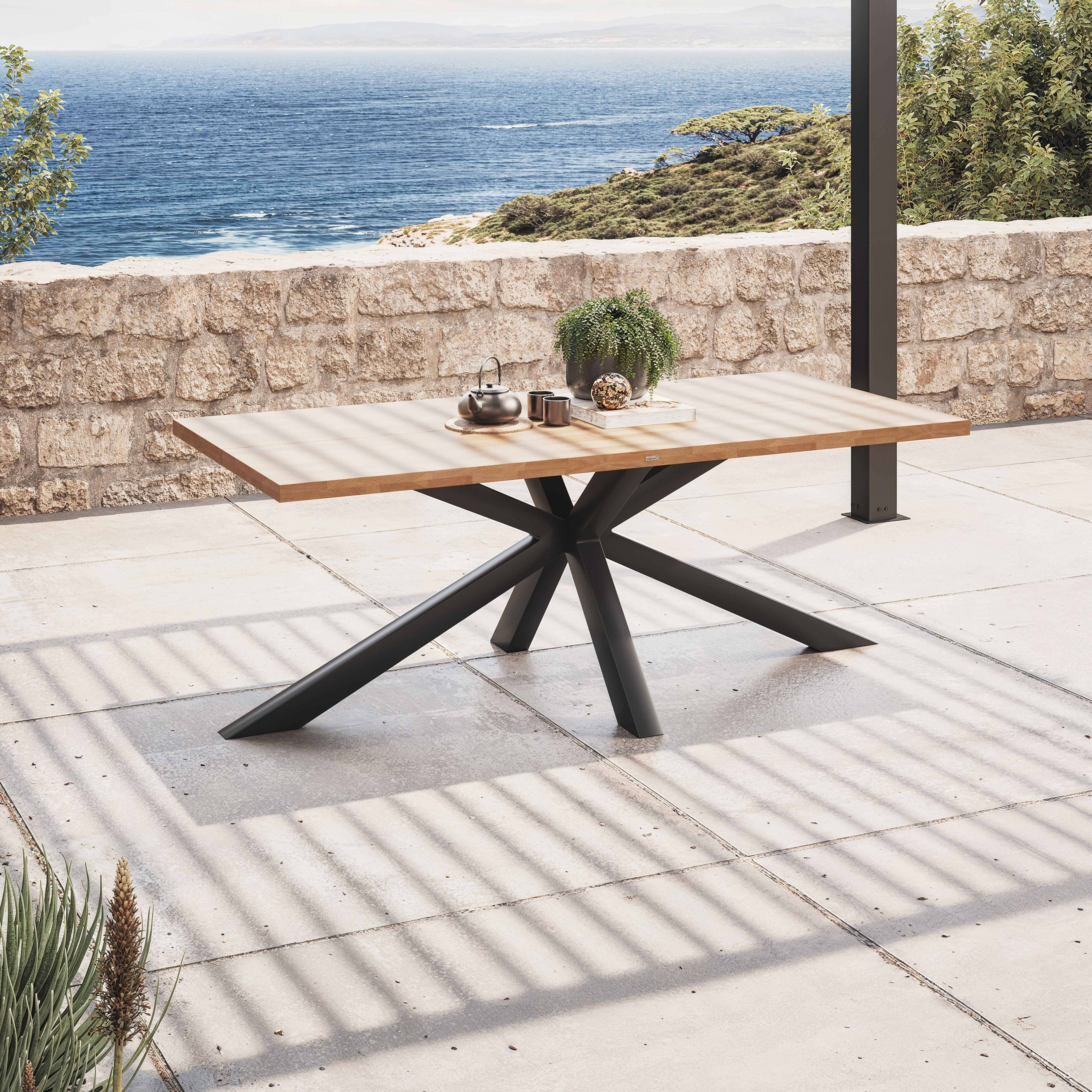 Oviala - Table de jardin et 8 chaises en aluminium et acacia Stella - Oviala - Image 3