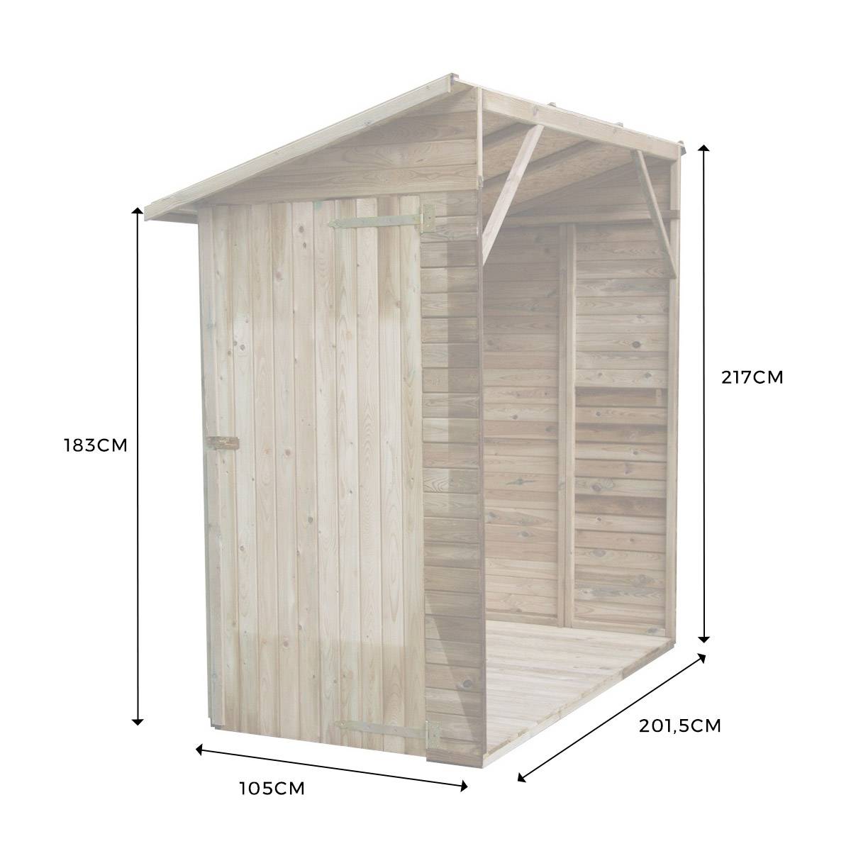 Abri de rangement adossé en bois 2,63 m² Elisa - Cémonjardin - Image 2