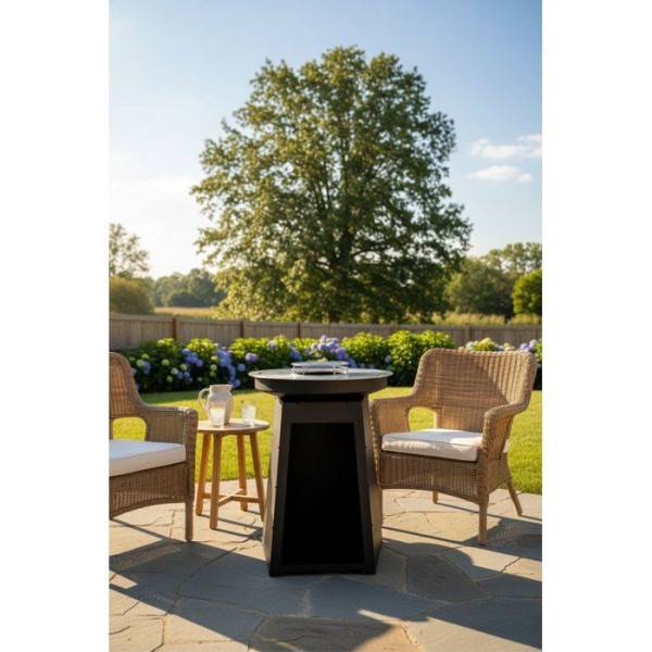Barbecue charbon - Little Balance - Baroudeur Brasero - Noir - Plaque de cuisson acier inoxydable Ø 60 cm - Image 2