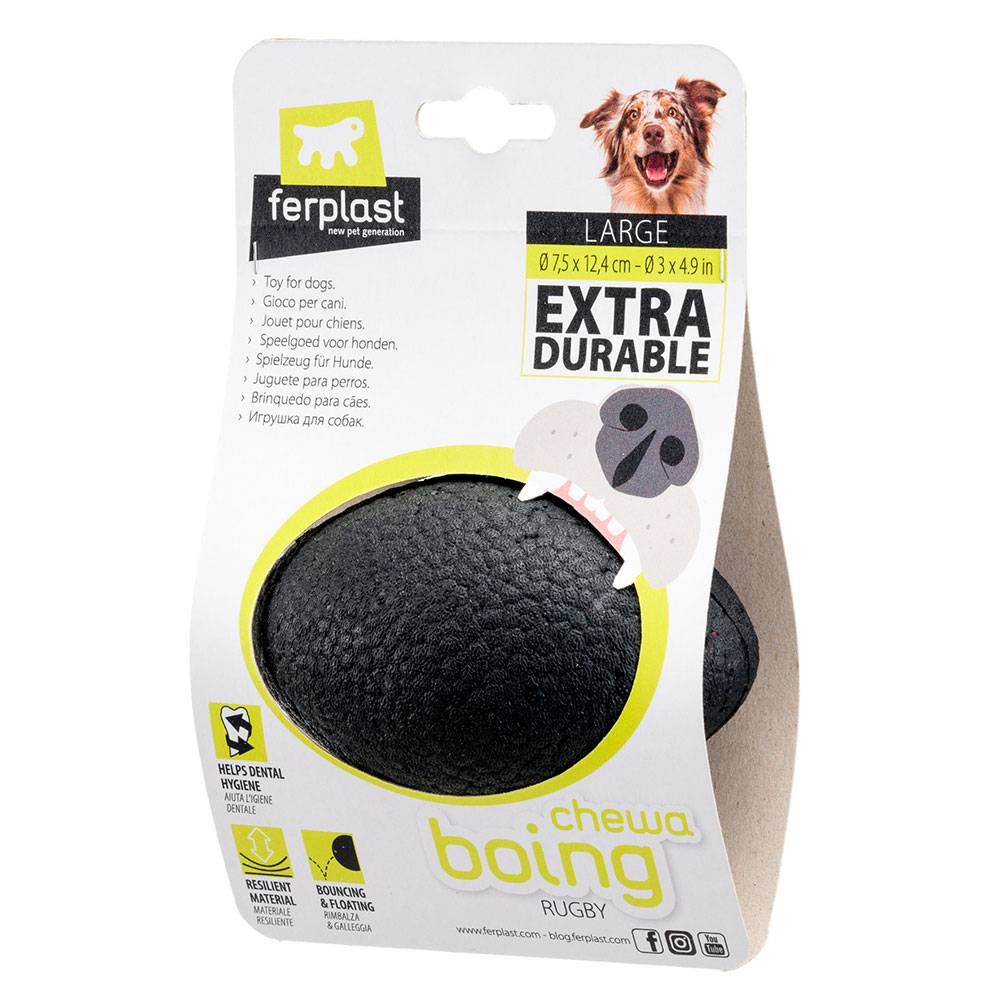 Ferplast - Ferplast Jouet Chien, en Matériau Durable, Non Toxique, Résistante aux Morsures, pour l'Hygiene Dentaire, Rebondissant et Flottant, CHEWA BOING RUGBY - Image 7