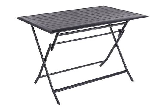 Hesperide - Table de jardin pliante rectangulaire "Azua" graphite 4 places en aluminium traité époxy Hespéride - Image 2