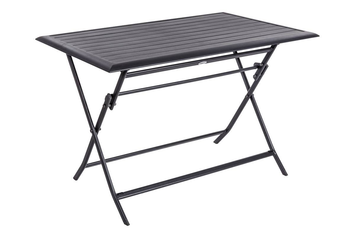Hesperide - Table de jardin pliante rectangulaire "Azua" graphite 4 places en aluminium traité époxy Hespéride - Image 2