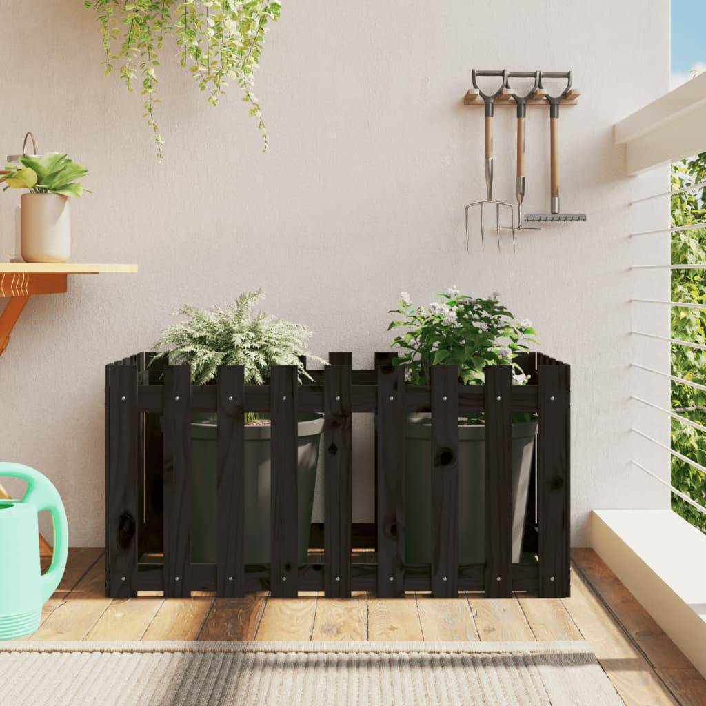 Maison Chic - Jardinière | Lit surélevé de jardin design de clôture 100x50x50cm pin massif - Image 2