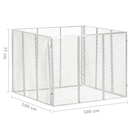 Composteur de jardin fer galvanisé argenté 100 x 100 x 77 cm - PANGIVO - Image 6