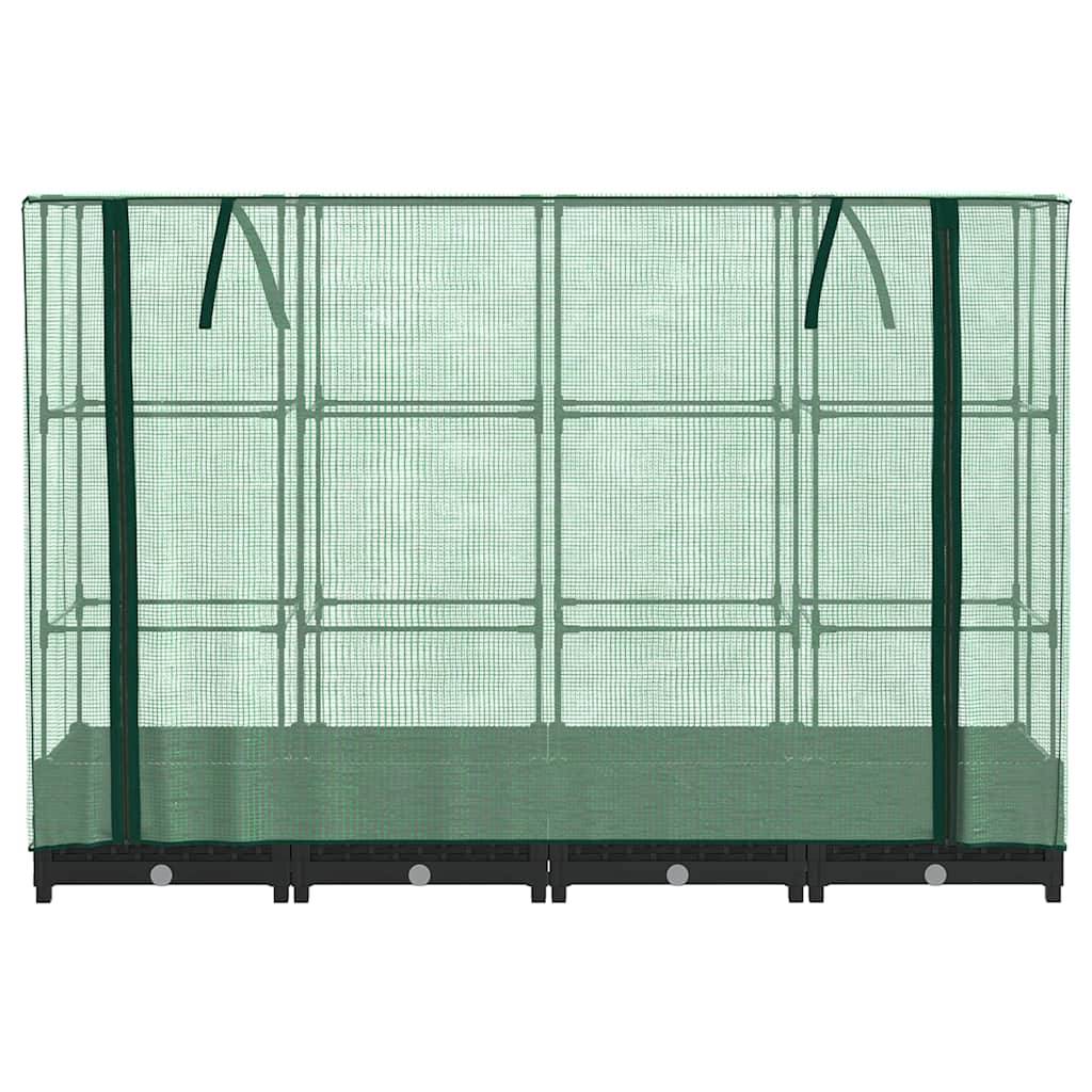 PANGIVO - Carré potager surélevé PP noir avec housse en PE vert 160 x 40 x 123 cm - PANGIVO - Image 4