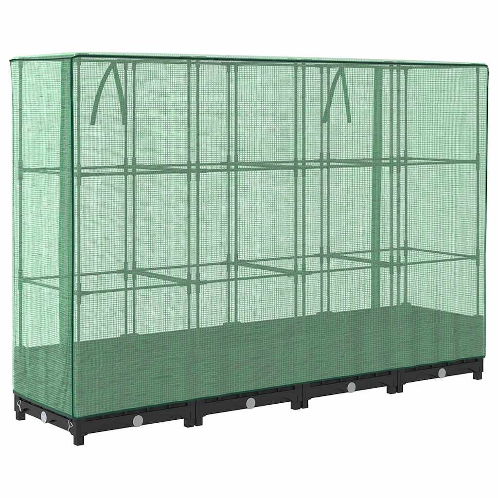 PANGIVO - Carré potager surélevé PP noir avec housse en PE vert 160 x 40 x 123 cm - PANGIVO - Image 6