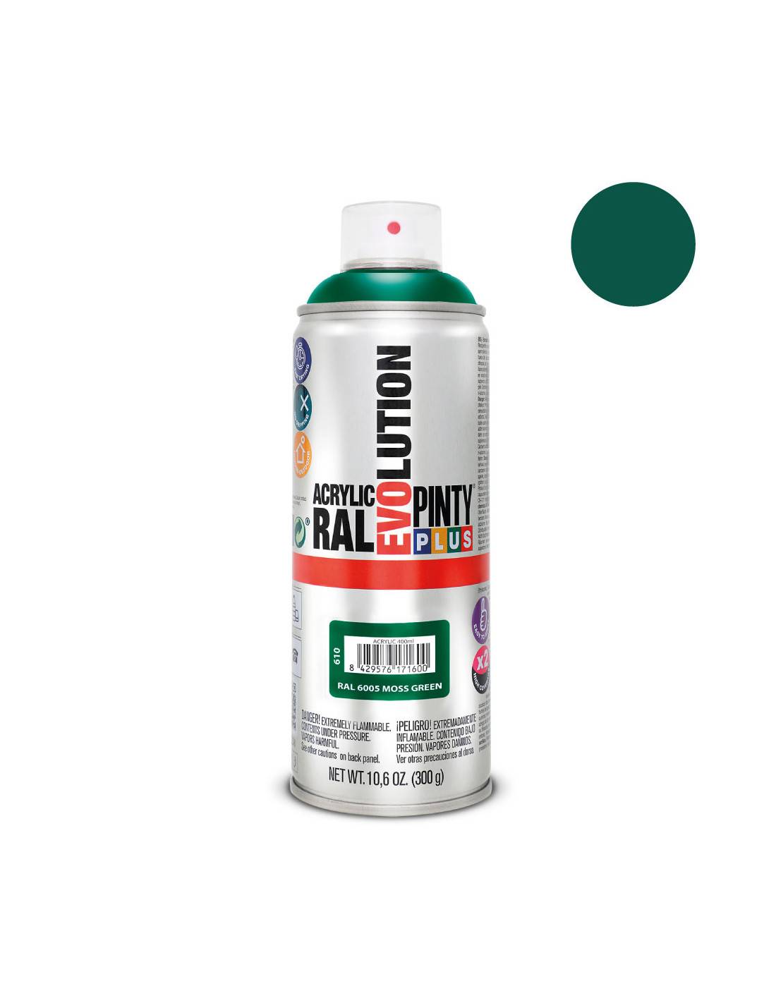 Peinture En Aérosol Pintyplus Evolution 520cc Ral 6005 Vert Mousse - Image 2