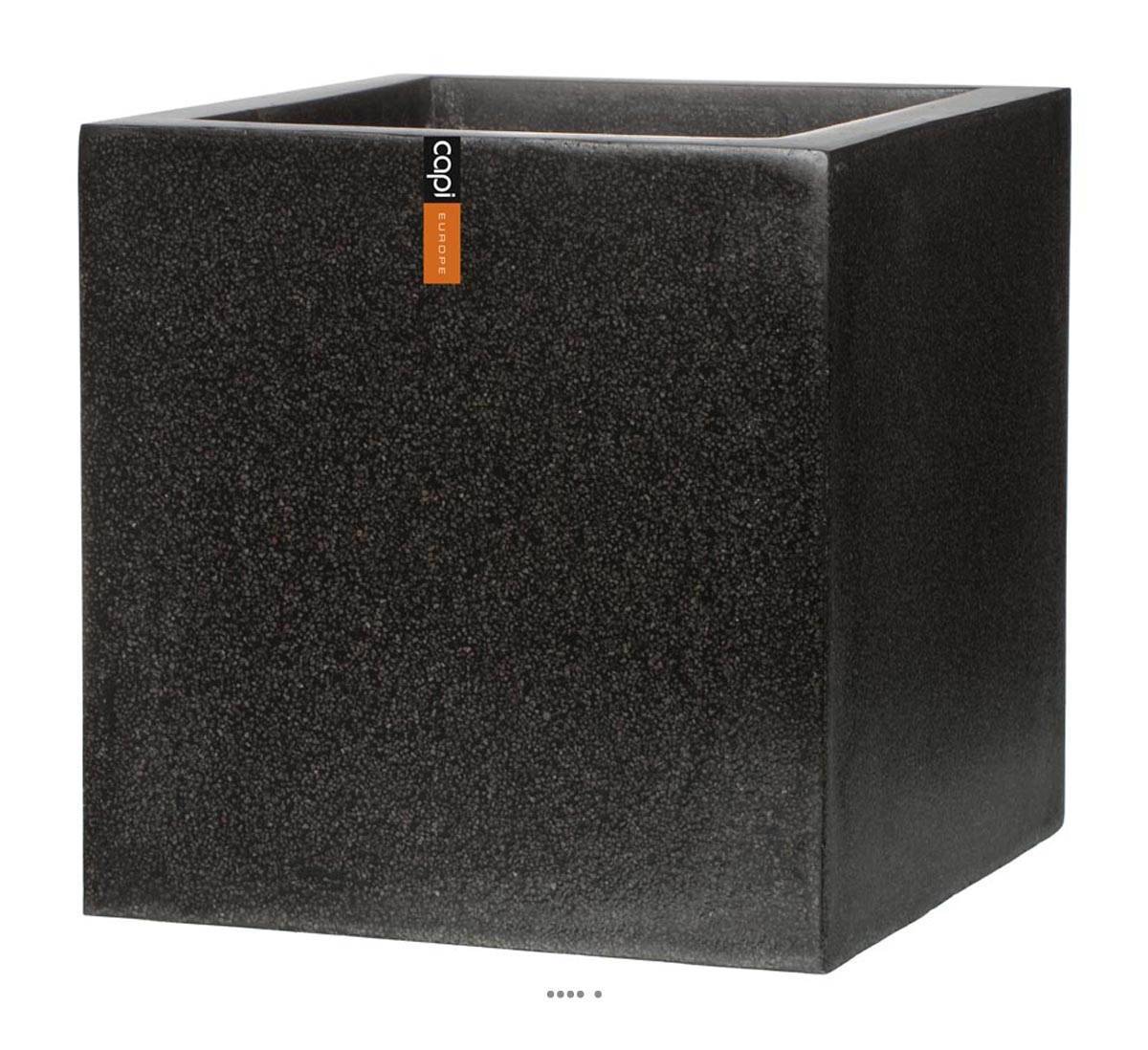 Artificielles - Bac en pures Fibres Baya Ext. Cube L 40 x 40 x H40 cm Noir - dimhaut: H 40 cm - couleur: Noir