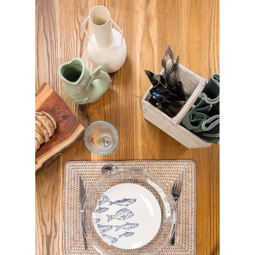 Aubry Gaspard - Set de table rectangulaire en rotin - Image 2