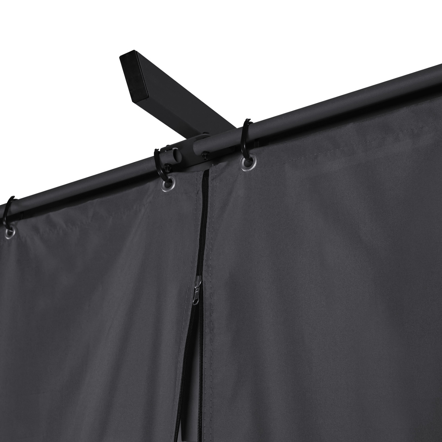 Pergola édition limitée toit rétractable 3x4 M et 4 rideaux gris anthracite - Image 9