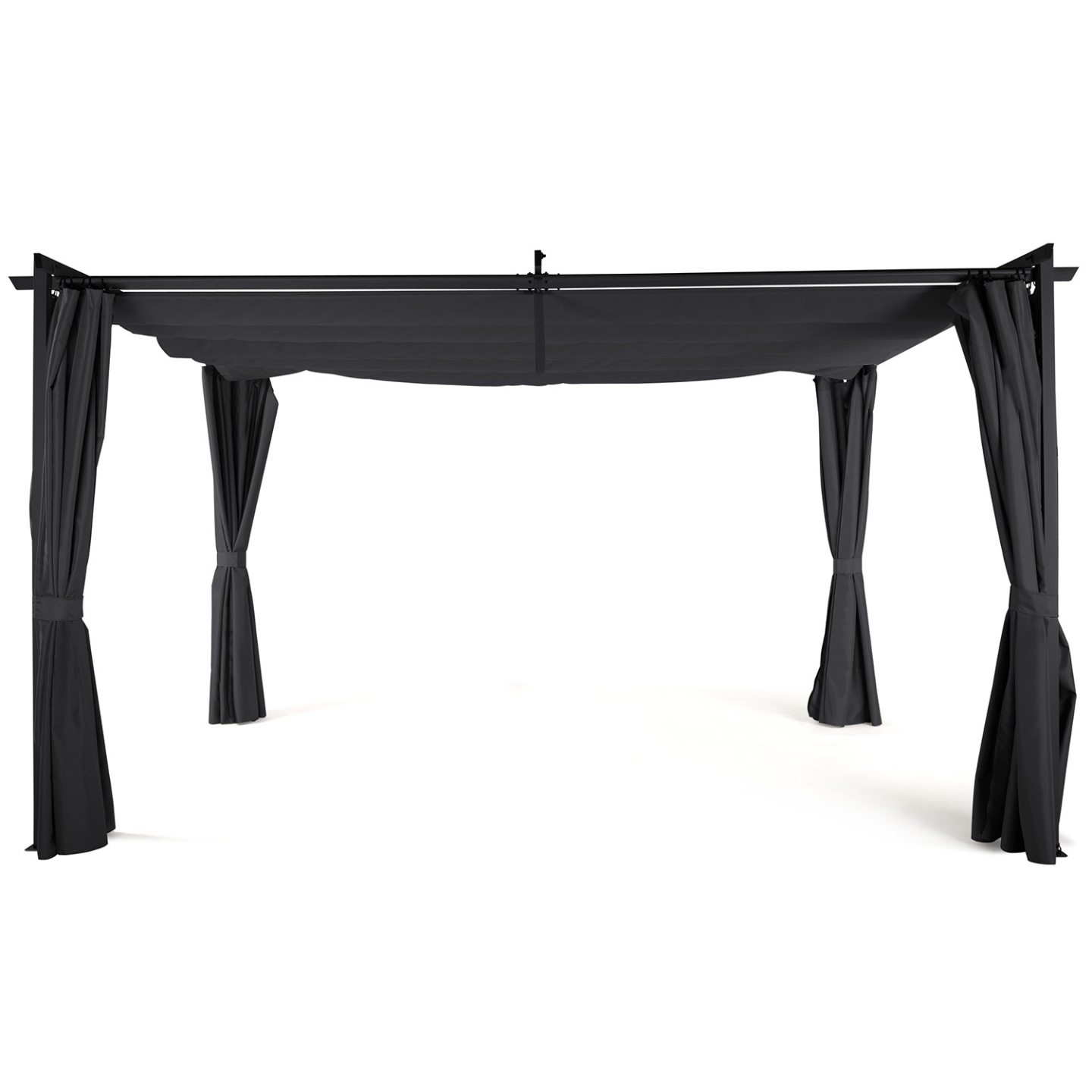 Pergola édition limitée toit rétractable 3x4 M et 4 rideaux gris anthracite - Image 6