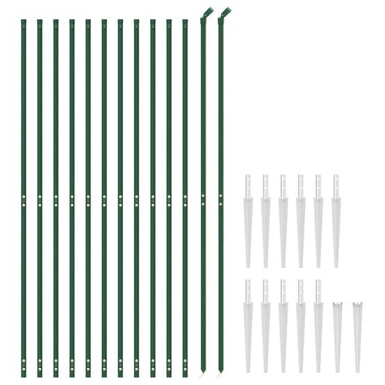 Grillage - Clôture de jardin - Barrière de jardin en treillis métallique et piquet d'ancrage vert 1,8x25m MP320 - Image 3
