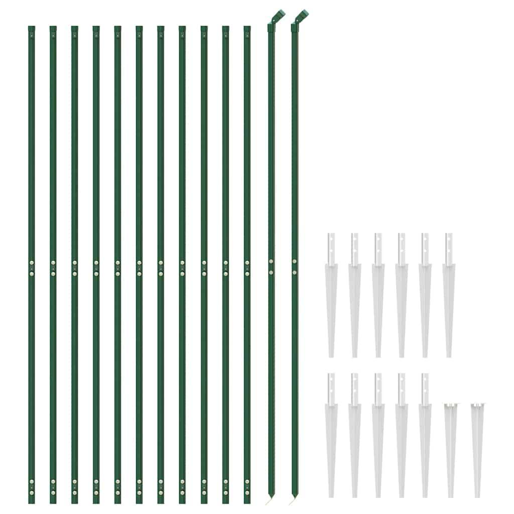 Grillage - Clôture de jardin - Barrière de jardin en treillis métallique et piquet d'ancrage vert 1,8x25m MP320 - Image 3