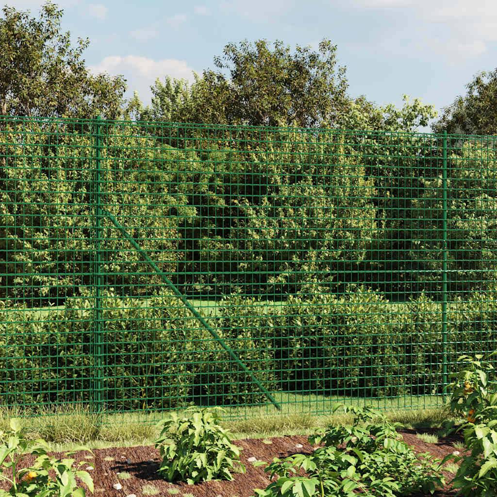 Grillage - Clôture de jardin - Barrière de jardin en treillis métallique et piquet d'ancrage vert 1,8x25m MP320 - Image 2