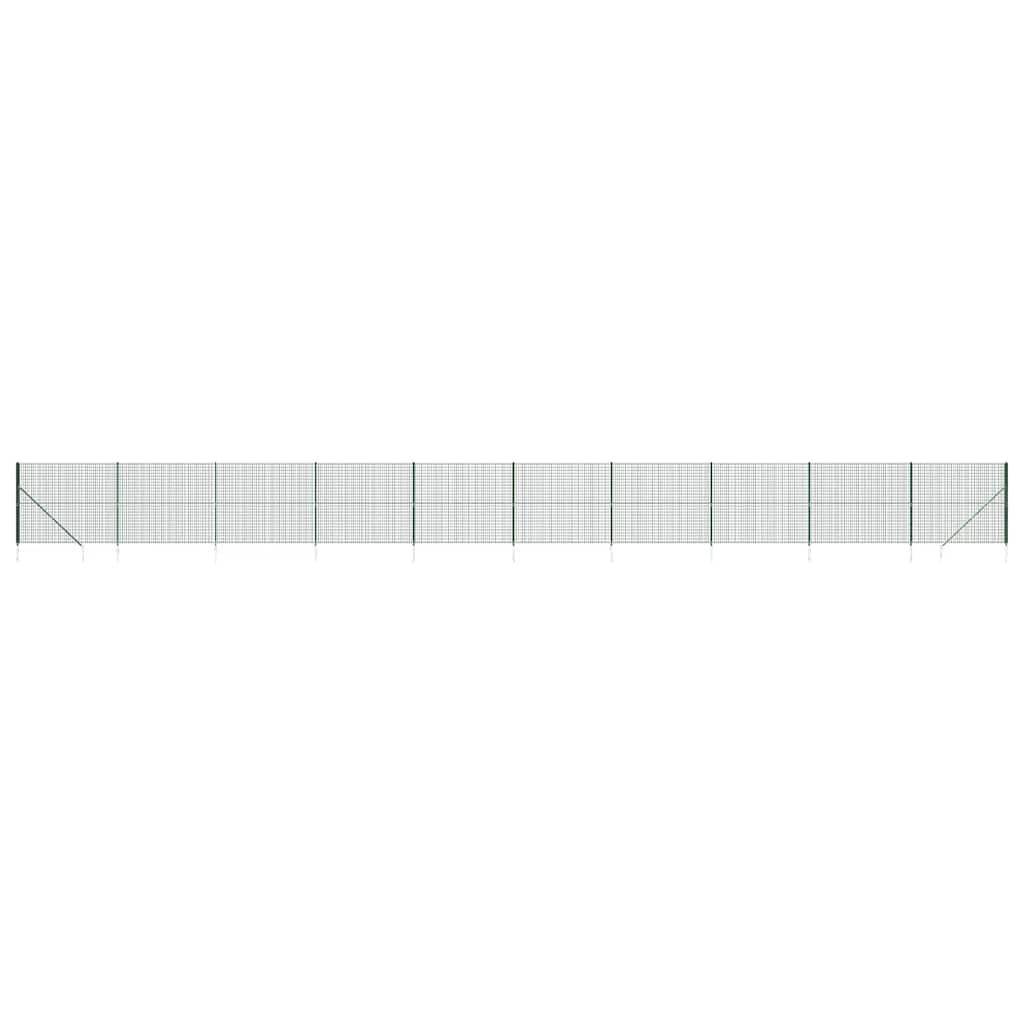 Grillage - Clôture de jardin - Barrière de jardin en treillis métallique et piquet d'ancrage vert 1,8x25m MP320 - Image 1