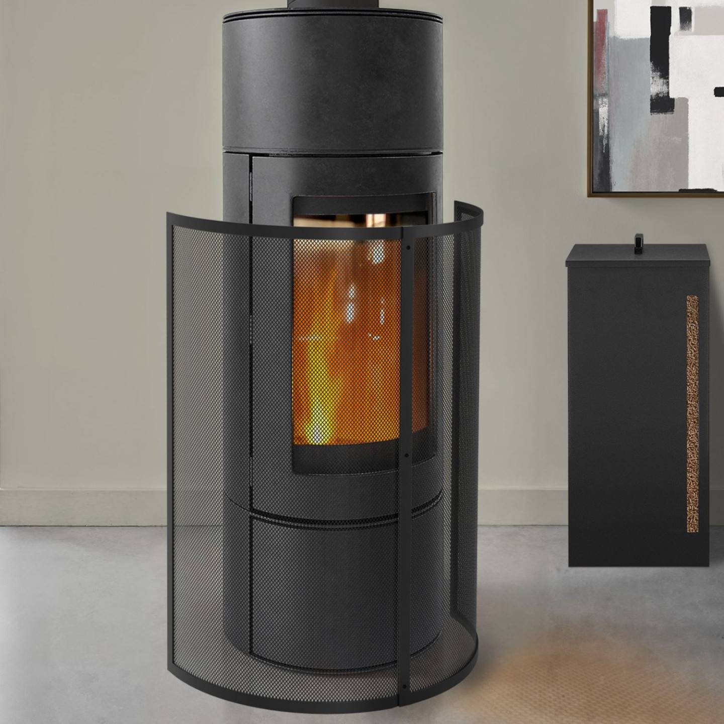 IDMARKET - Grille de protection pare feu 1 volet pour poêle et cheminée - Image 1