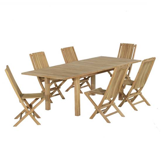 Salon de jardin teck massif Kythira, 6 places - TECK'Attitude - Image 1