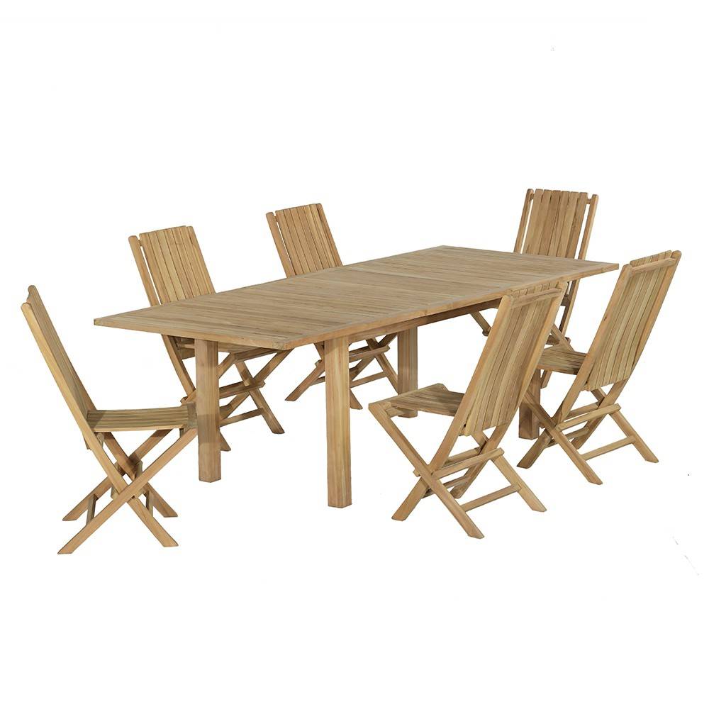 Salon de jardin teck massif Kythira, 6 places - TECK'Attitude - Image 1