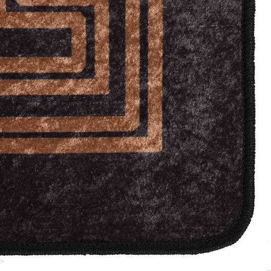Tapis de Salon Velours Doux Lavable en Machine Antidérapant et Insonorisant Noir et Doré 80x150 cm – ComfortXL Outdoor Living - Image 7