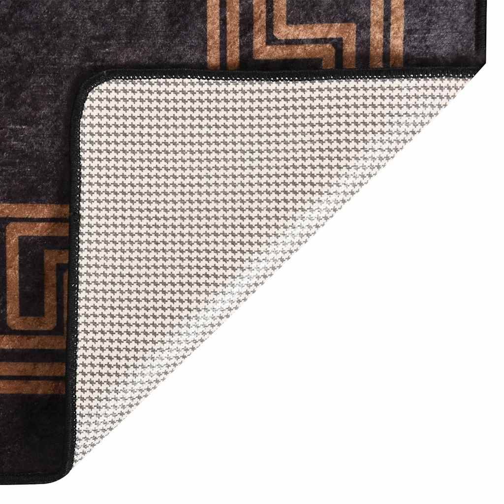 Tapis de Salon Velours Doux Lavable en Machine Antidérapant et Insonorisant Noir et Doré 80x150 cm – ComfortXL Outdoor Living - Image 3