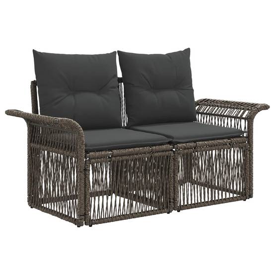 Vidaxl - Ensemble de canapé de jardin 4 pcs-Salons de jardin 4 place Gris polyrotin 606119 - Image 4