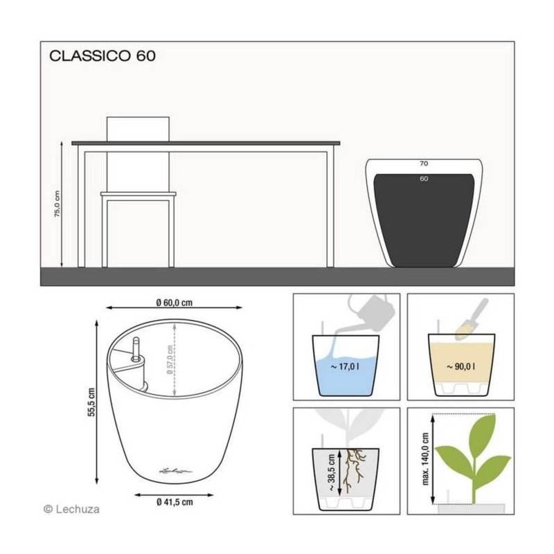 Lechuza - Pot De Fleur Lechuza Classico Premium 60 - Kit Complet, Rouge Scarlet Brillant - Image 3