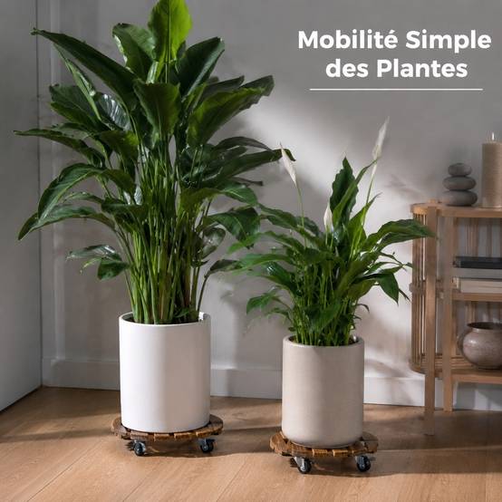 Lot de 2 Plateaux Roulants Plantes 30,5cm Roues pivotantes Verrouillables Capacité 100kg - Image 5
