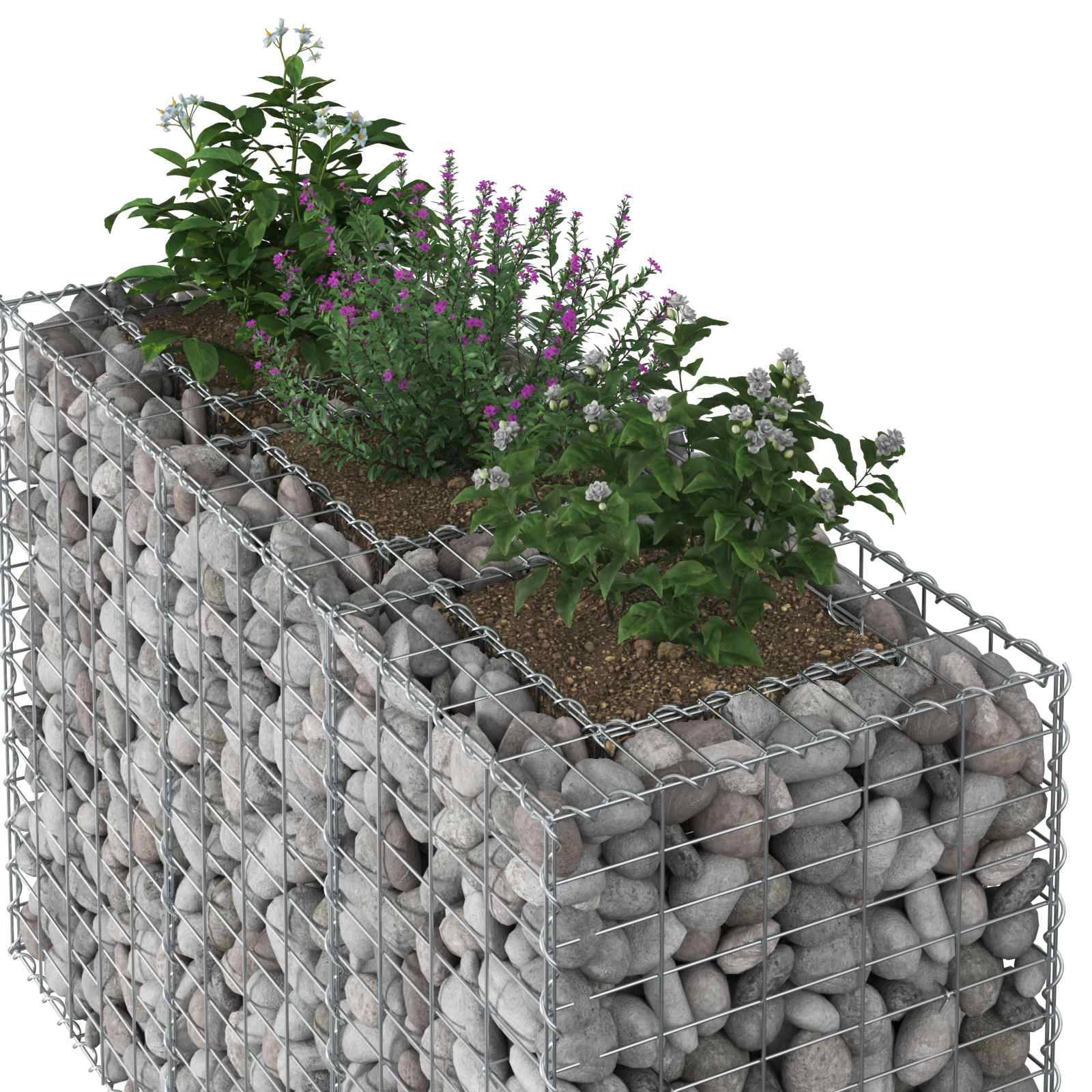 PANGIVO - Lit surélevé gabion Acier galvanisé Argenté 130 x 50 x 80 cm - PANGIVO - Image 4