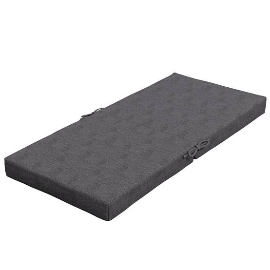 Lot 2 coussins fauteuil jardin tissu polyester extérieur avec attaches 112x51cm gris foncé - ComfortXL Outdoor Living - Image 2