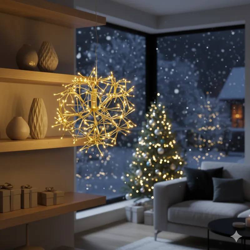 Lotti - Boule lumineuse TWIGBall ø35cm 120 LED blanc chaud, métal champagne, lumière fixe IP44 – Lotti - Image 10