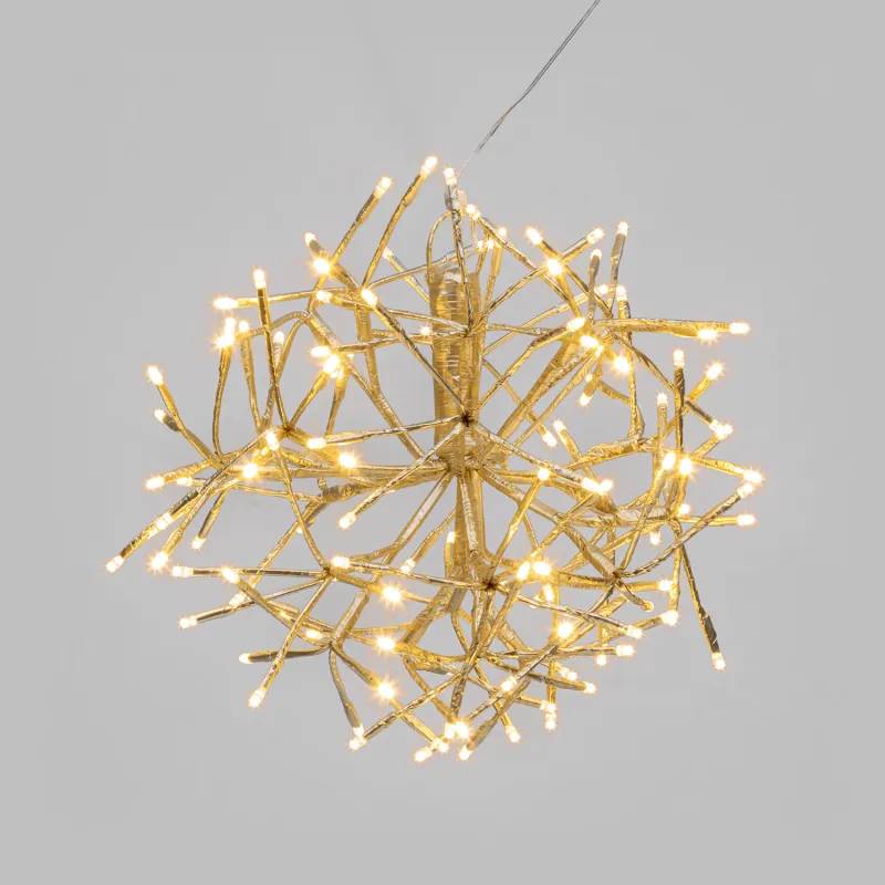 Lotti - Boule lumineuse TWIGBall ø35cm 120 LED blanc chaud, métal champagne, lumière fixe IP44 – Lotti - Image 1