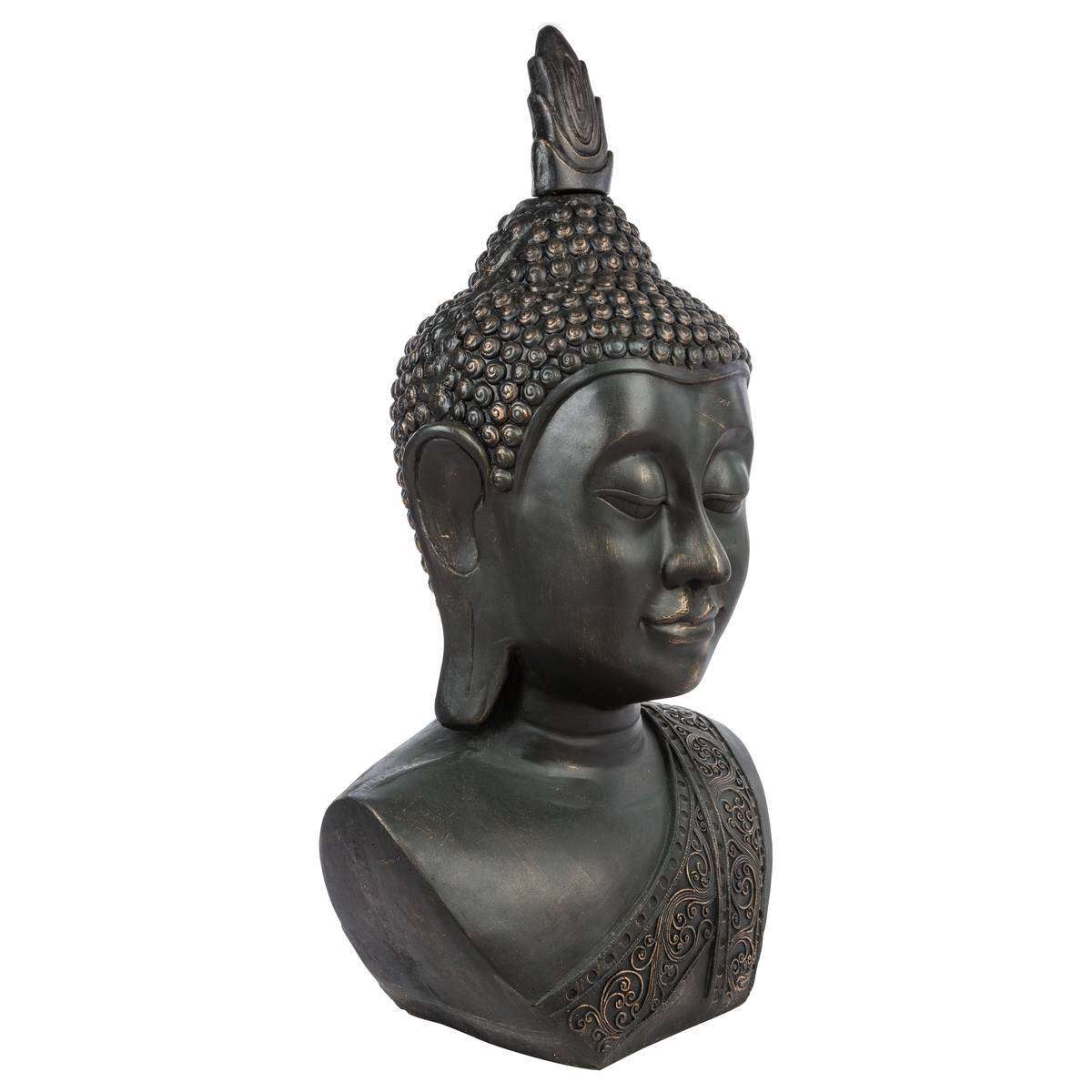 Atmosphera - Tête de bouddha Amara H.113cm mango noir - Atmosphera Créateur d'intérieur - Image 1
