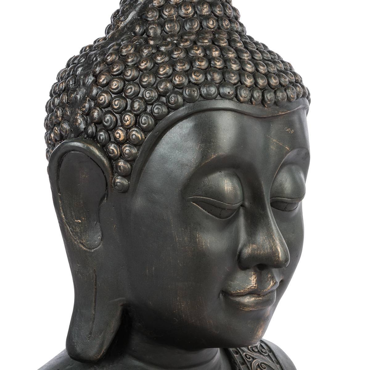 Atmosphera - Tête de bouddha Amara H.113cm mango noir - Atmosphera Créateur d'intérieur - Image 2