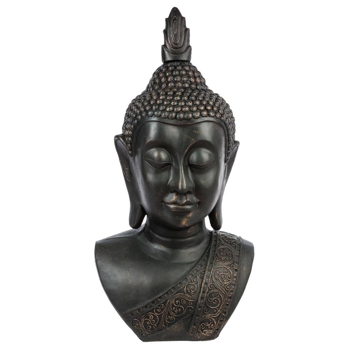 Statue Bouddha "Tête Souriante" 113cm Noir - Image 1