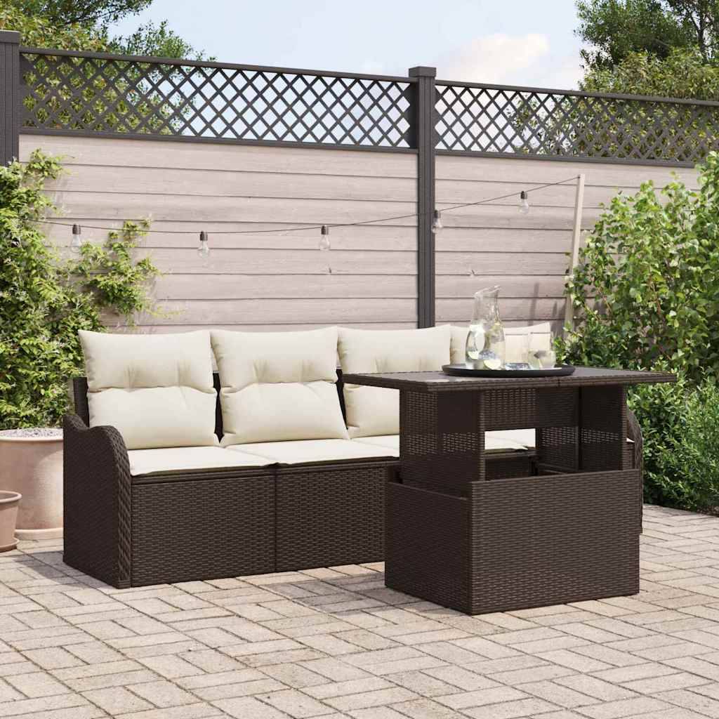 Vidaxl - Ensemble de canapé de jardin 5 pcs Marron Poly rotin vidaXL 3348364 - Image 1