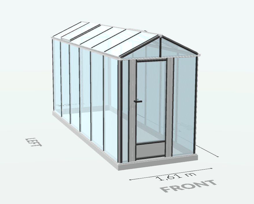 5m² - Serre en polycarbonate 8 mm alvéolés - Euro Micro - Aluminium - 5m² - ALUMINIUM - L'atelier Des Serres - Image 4