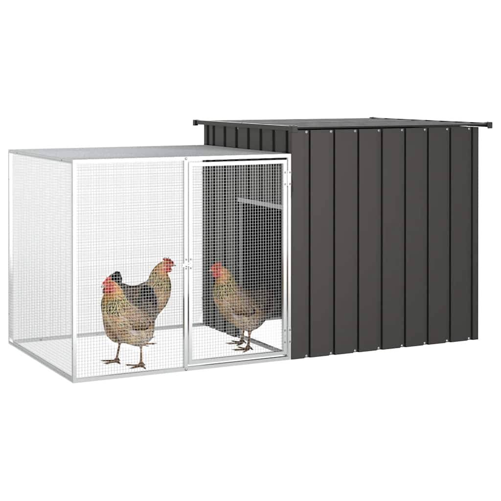 Vidaxl - Cage pour poules Anthracite 200x91x100 cm Acier galvanisé vidaXL 171544 - Image 2