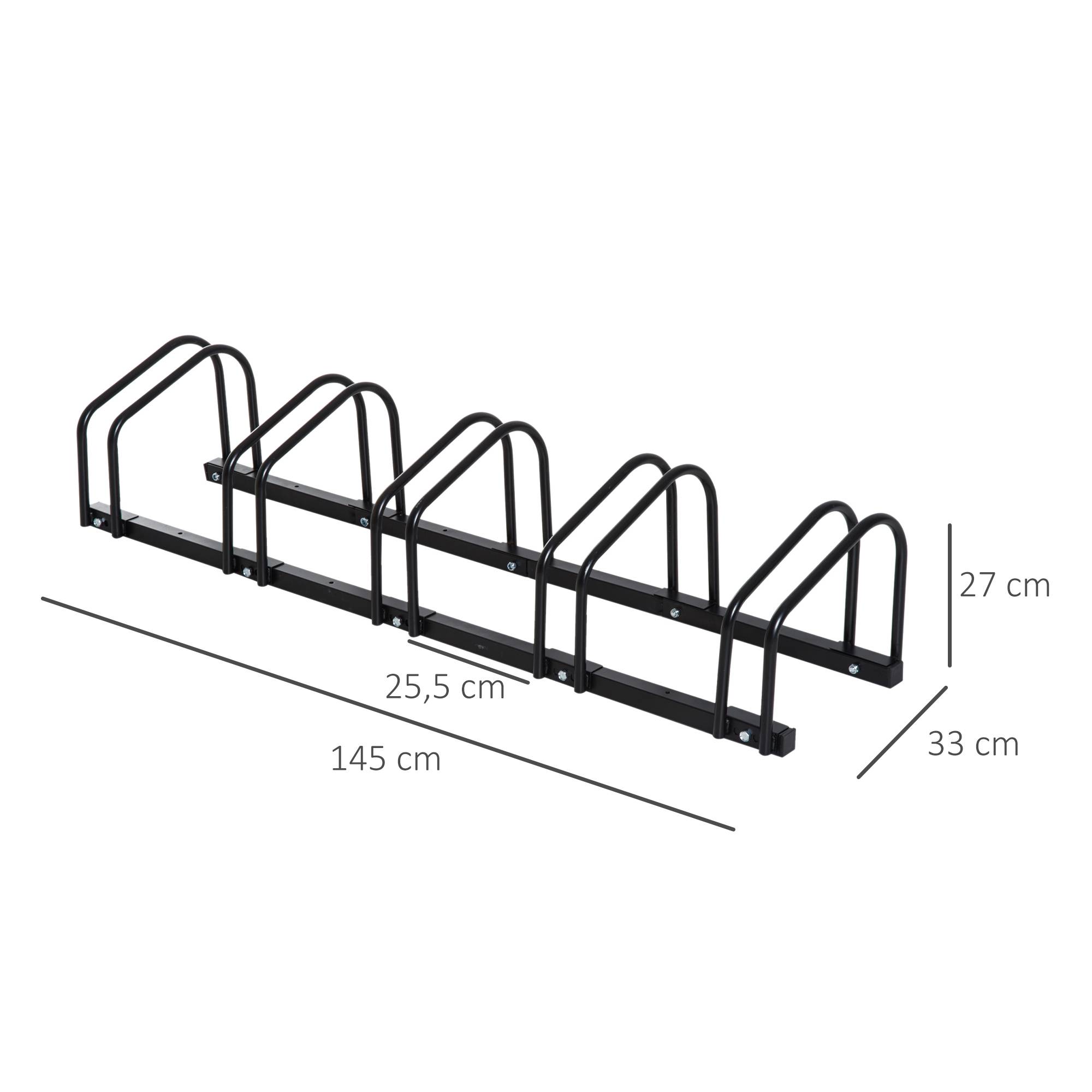 PANGIVO - Râtelier pour 5 vélos acier noir 145 x 33 x 27 cm - PANGIVO - Image 5