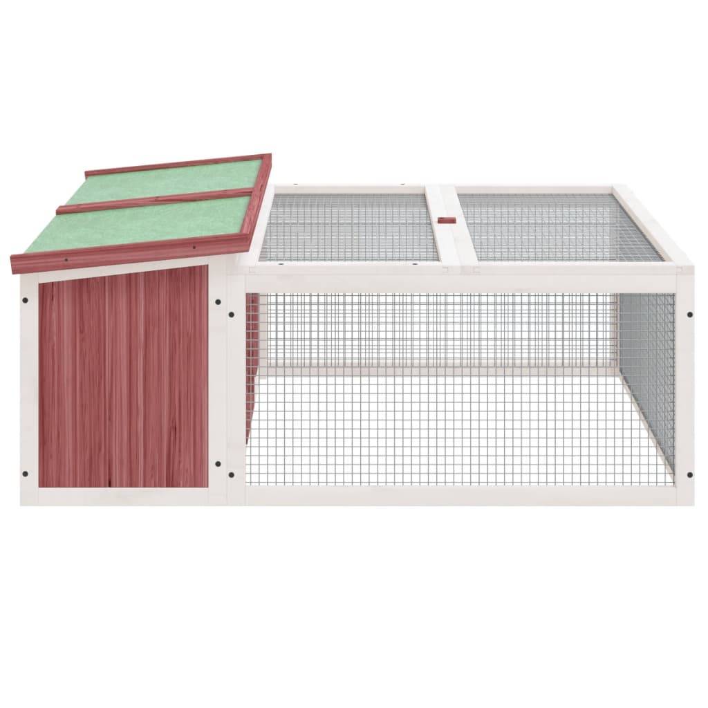 Clapier à lapins en bois avec parc de jeu pour jardin moka – ComfortXL Outdoor Living - Image 5