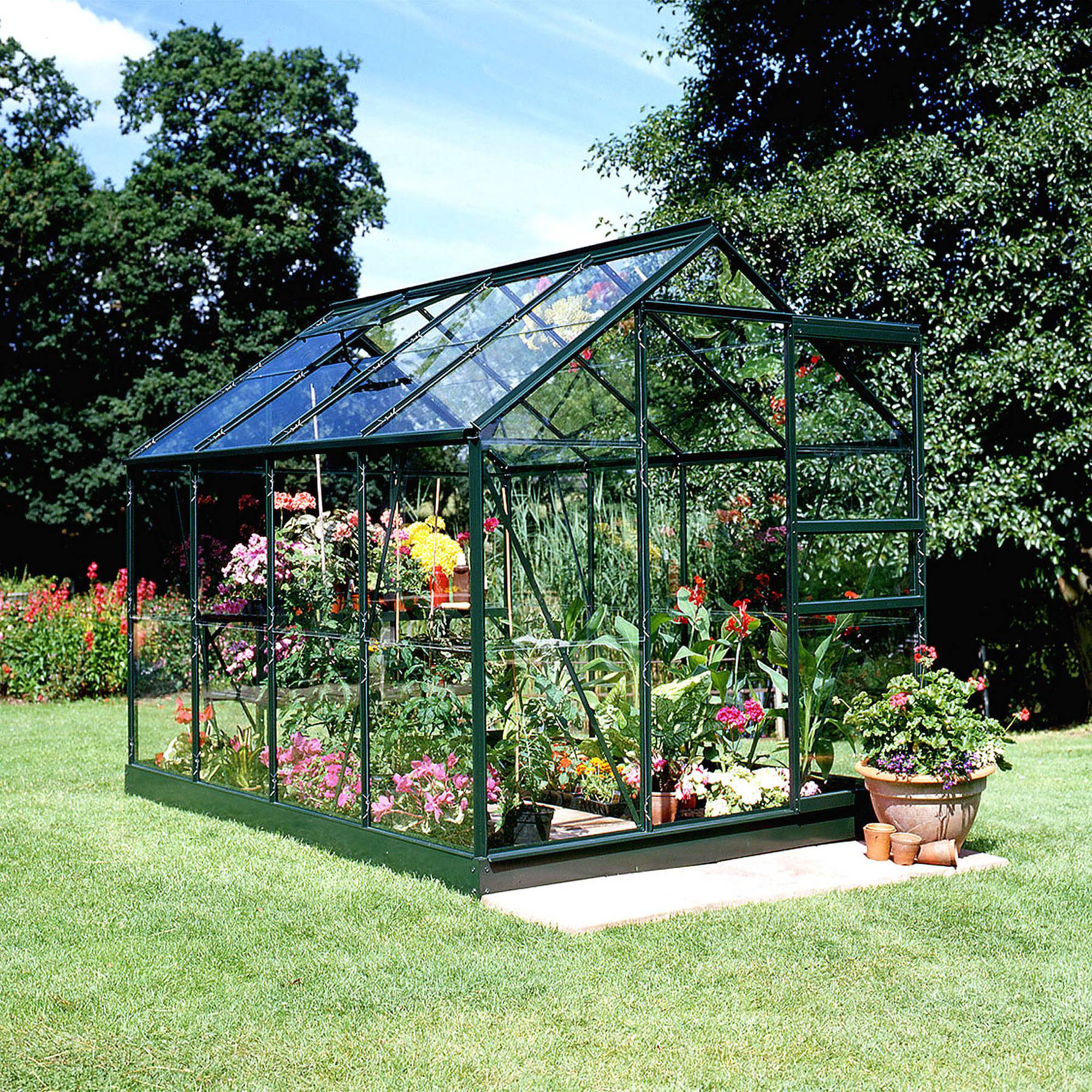 Halls - Serre en verre horticole 5,0 m² - Popular 86, vert - Halls - Image 2