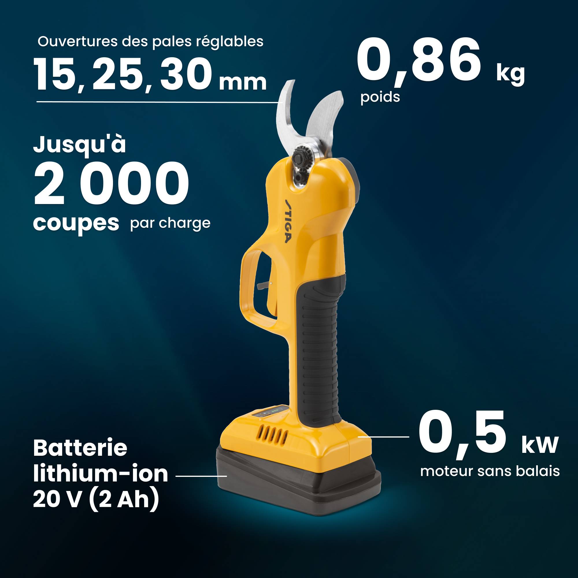 Stiga - Sécateur et scie d'élagage sur batterie SP 100e Kit - Stiga - Image 8